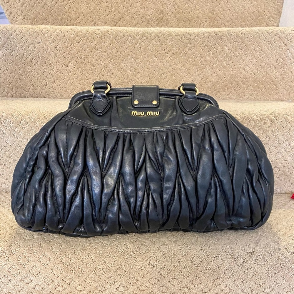 Authentic Vintage Miu Miu Matelasse Frame Satchel - image 2